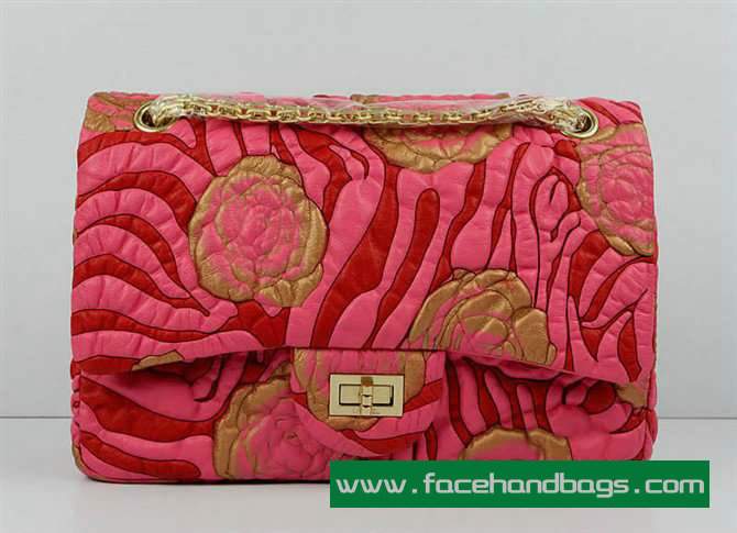 Chanel 2.55 Rose Handbag 50145 Gold Hardware-Pink Gold